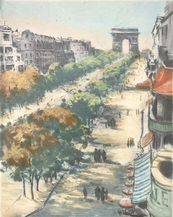 20th century~Untitled (Champs Elysee - Old master image - Paintings &  Prints, Ethnic, Cultural, & Tribal, African American - ArtPal