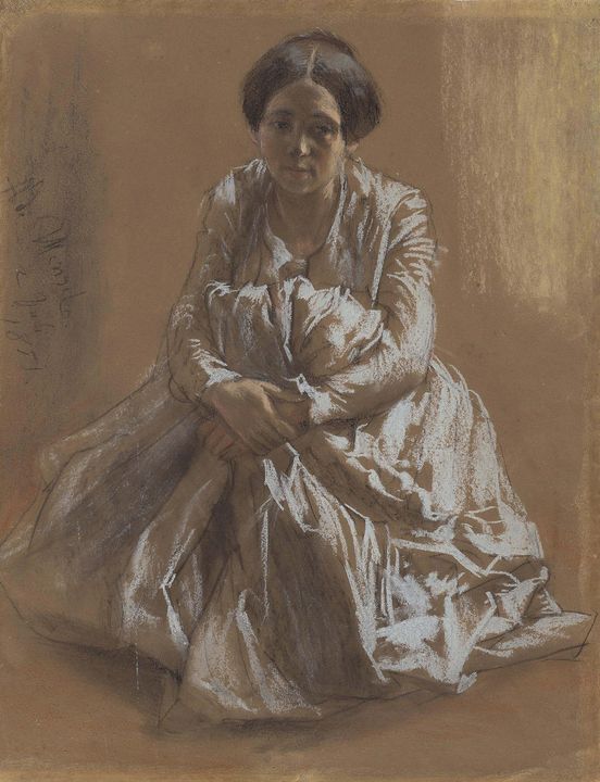 Adolph Menzel~The Artist's Sister Em - Old master image