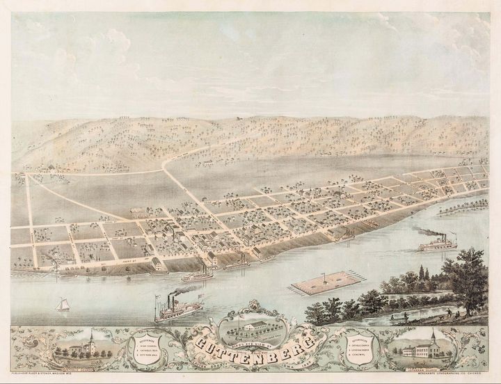 Albert Ruger~Bird's Eye View of Gutt - Old master image - Paintings ...