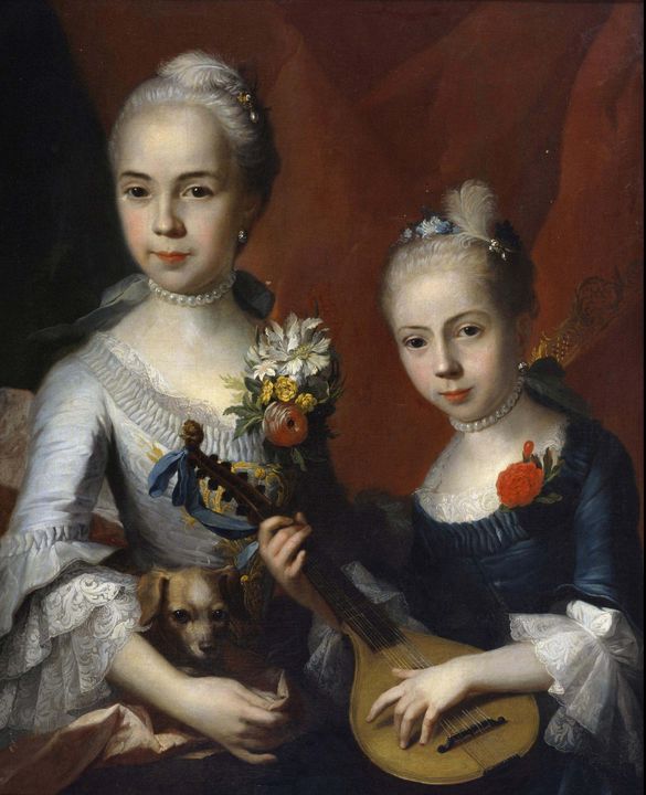 Antoine Pesne~Portrait of Two Girls - Old master image