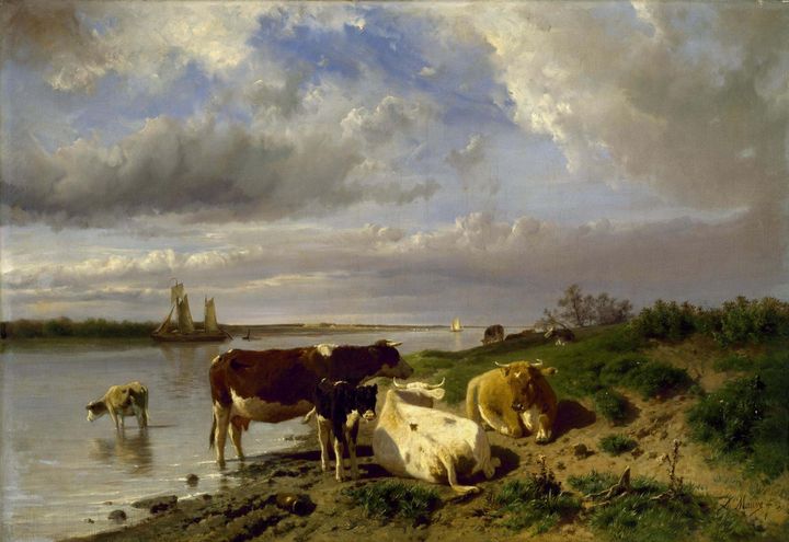 Anton Mauve~Landscape with Cattle - Old master image