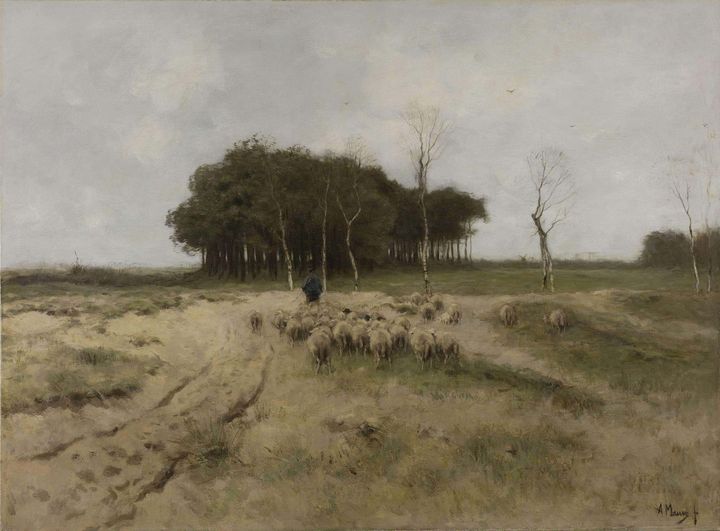 Anton Mauve~On the Heath near Laren - Old master image