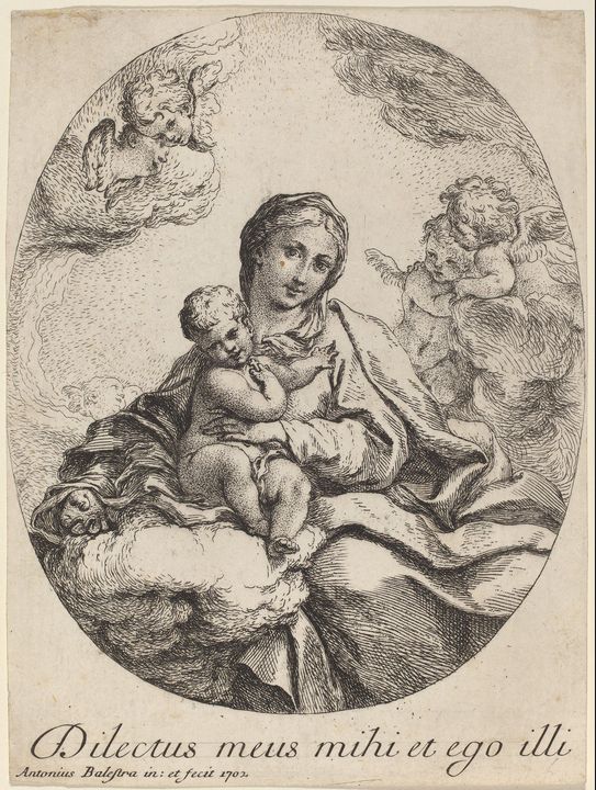Antonio Balestra~Virgin and Child on - Old master image