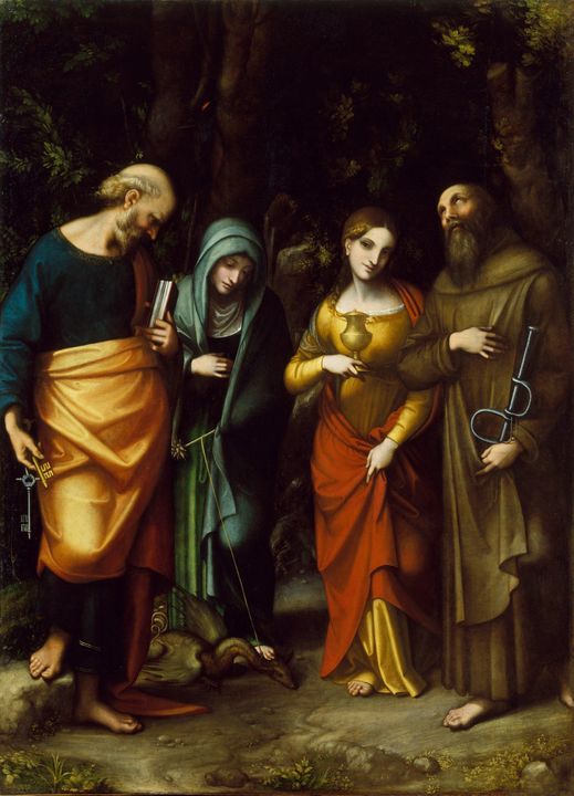 Antonio da Correggio~Saints Peter, M - Old master image