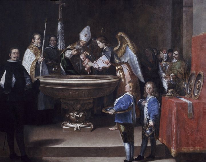Antonio del Castillo~Baptism of Sain - Old master image