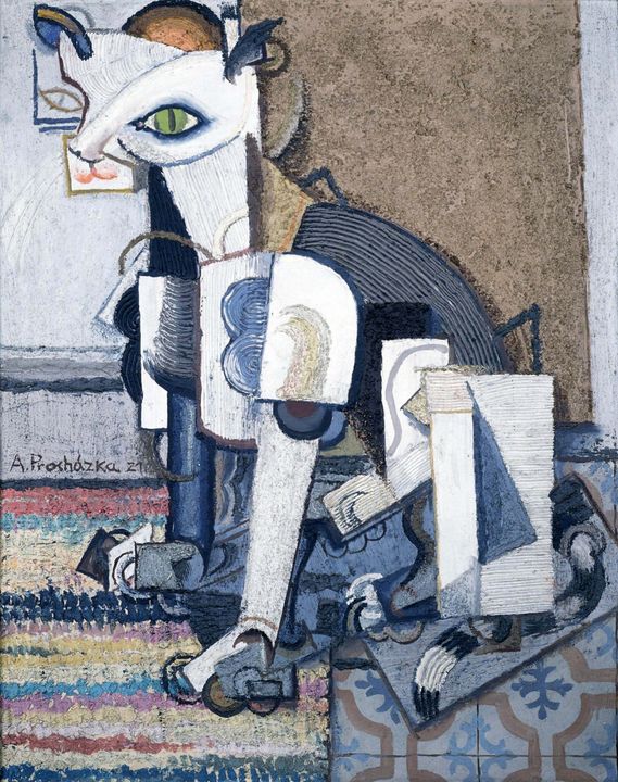 Antonín Procházka~Cat - Old master image