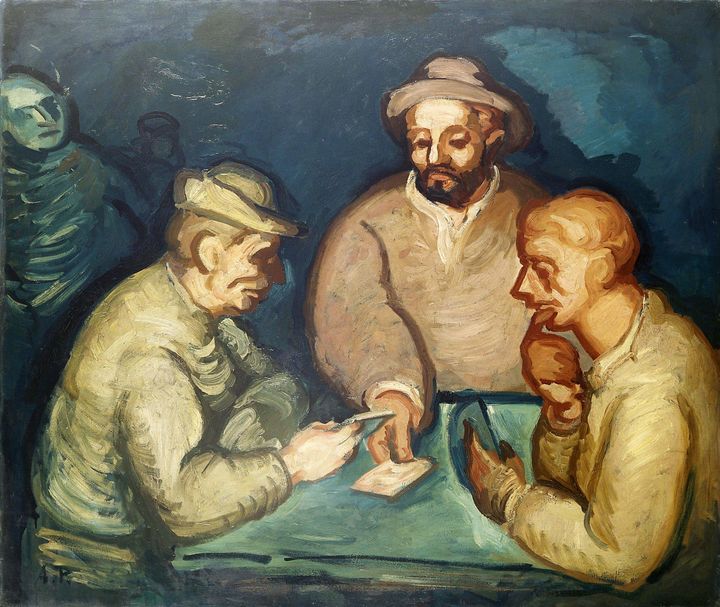 Antonín Procházka~Gamblers - Old master image