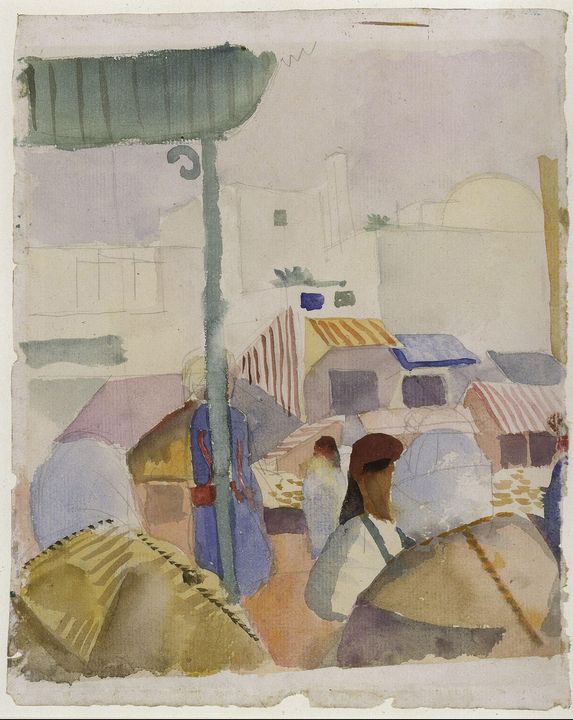 August Macke~Market in Tunis II - Old master image