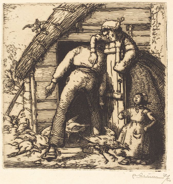 Auguste-Louis Lepère~The Poulterer, - Old master image