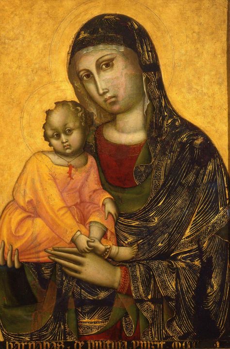 Barnaba da Modena~The Madonna and Ch - Old master image