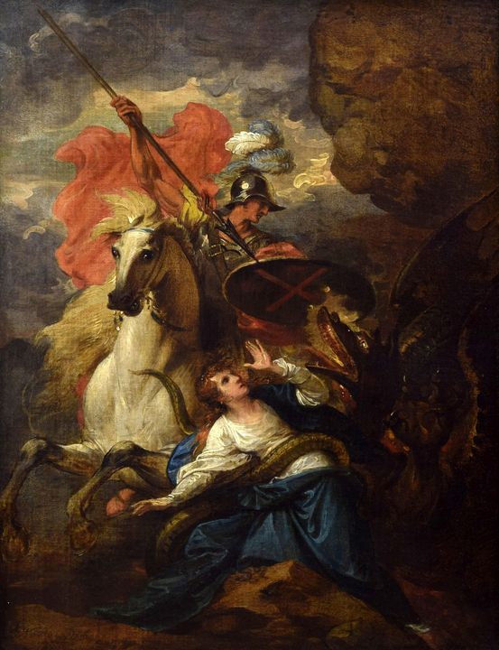 Benjamin West~St. George and the Dra - Old master image