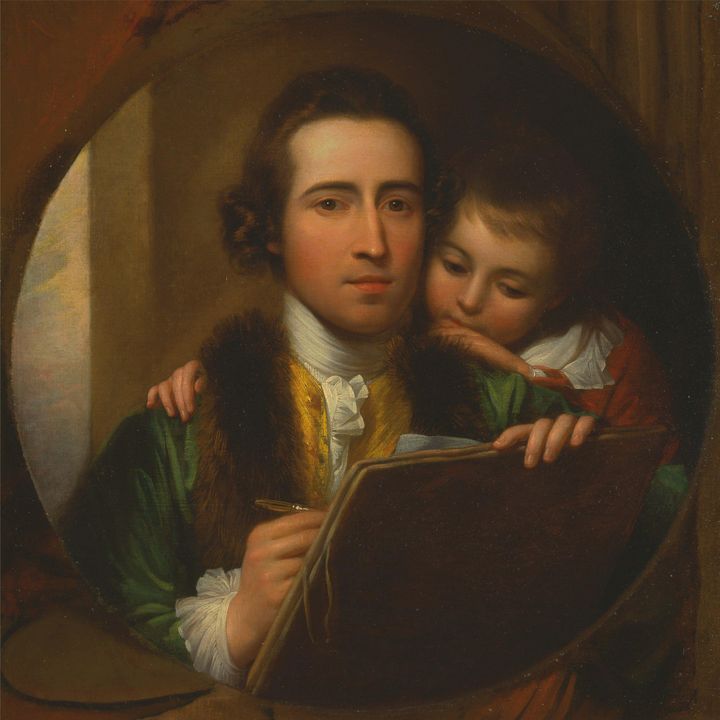 Benjamin West~The Artist and His Son - Old master image
