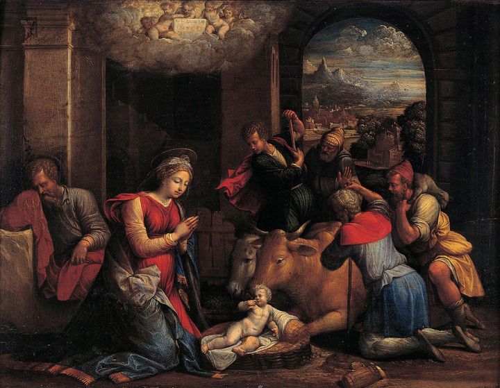 Benvenuto Tisi~Adoration of the Shep - Old master image