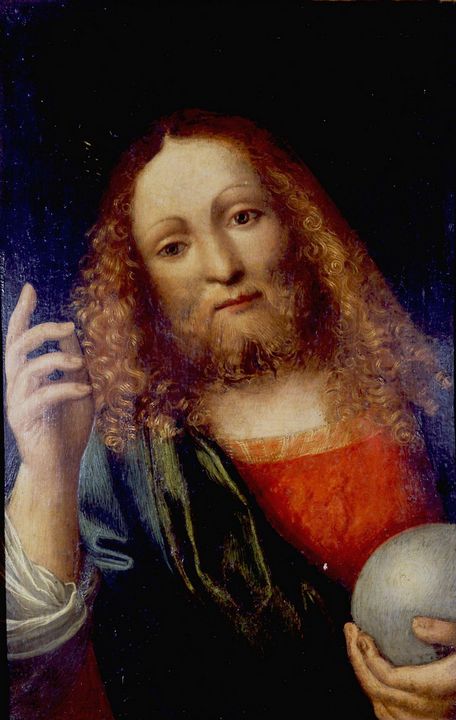 Bernardino Lanini~Salvator Mundi - Old master image