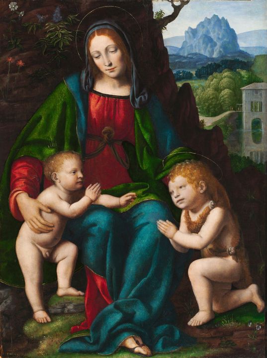 Bernardino Luini~Virgin and Child wi - Old master image