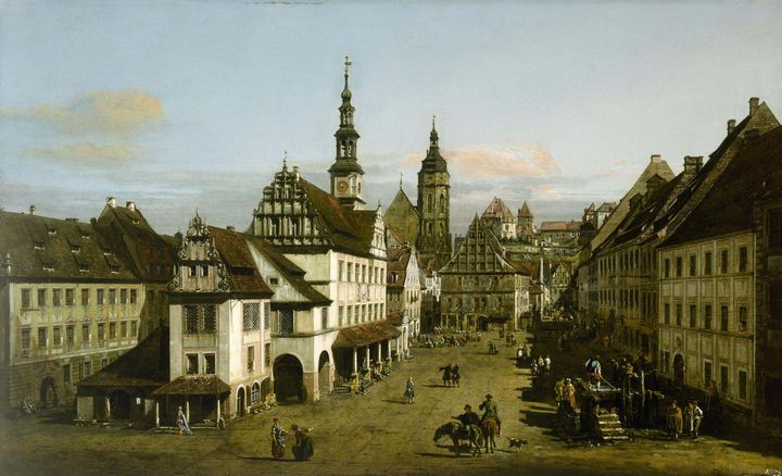 Bernardo Bellotto~The Marketplace at - Old master image