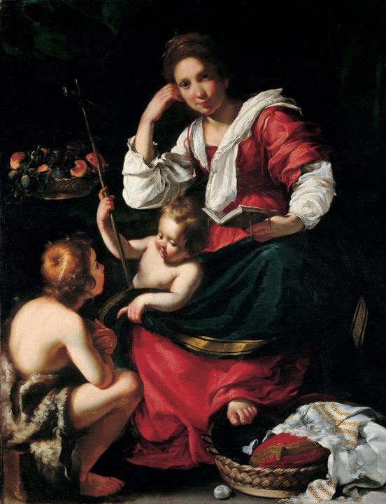 Bernardo Strozzi~Madonna and Child w - Old master image