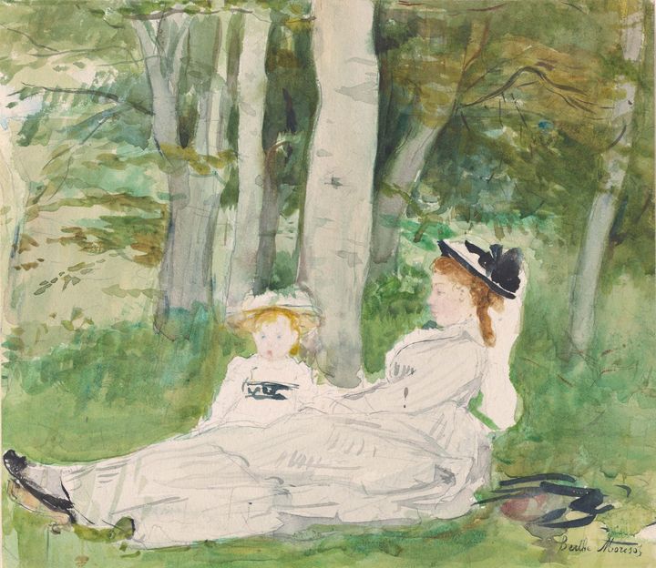 Berthe Morisot~At the Edge of the Fo - Old master image