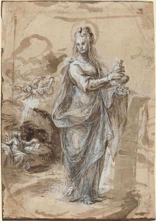 Biagio Pupini~Mary Magdalene [recto] - Old master image