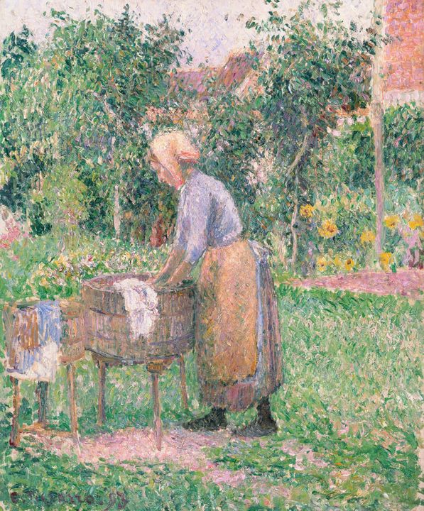 Camille Pissarro~A Washerwoman at Ér - Old master image