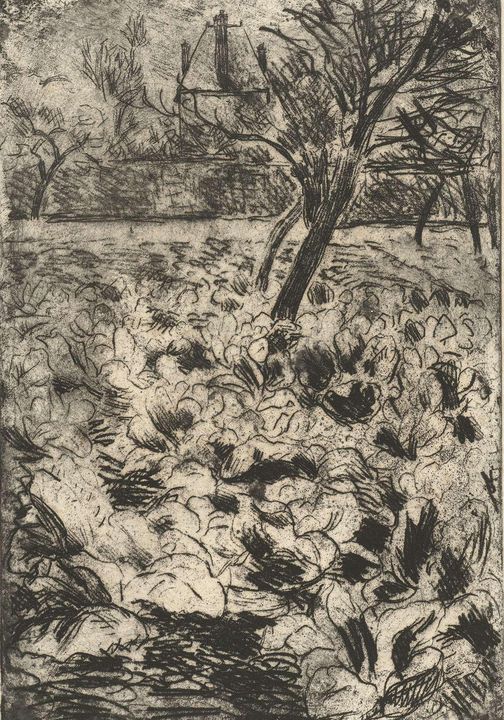Camille Pissarro~Het knollenveld - Old master image