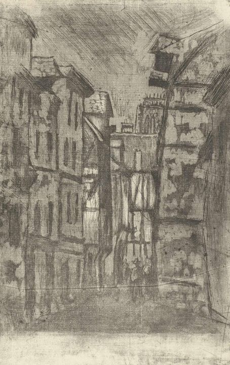 Camille Pissarro~Het oude Rouen - Old master image