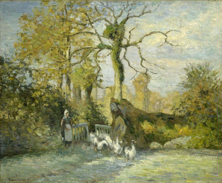 Camille Pissarro~The Goose Girl at M - Old master image