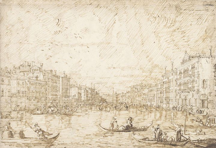 Canaletto~Het Canal Grande te Veneti - Old master image