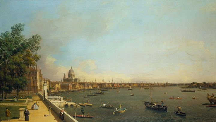 Canaletto~London The Thames from Som - Old master image