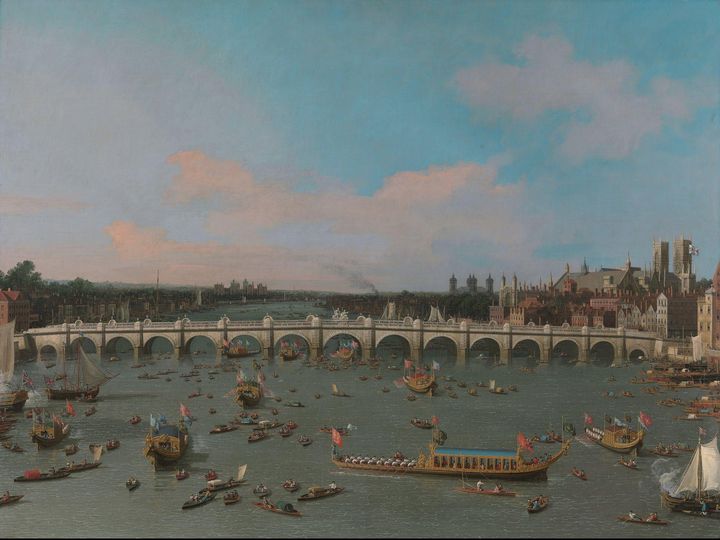Canaletto~Westminster Bridge, with t - Old master image