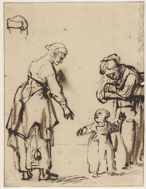Carel Fabritius~Twee staande vrouwen - Old master image