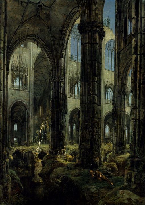 Carl Blechen~Gothic Church Ruins - Old master image