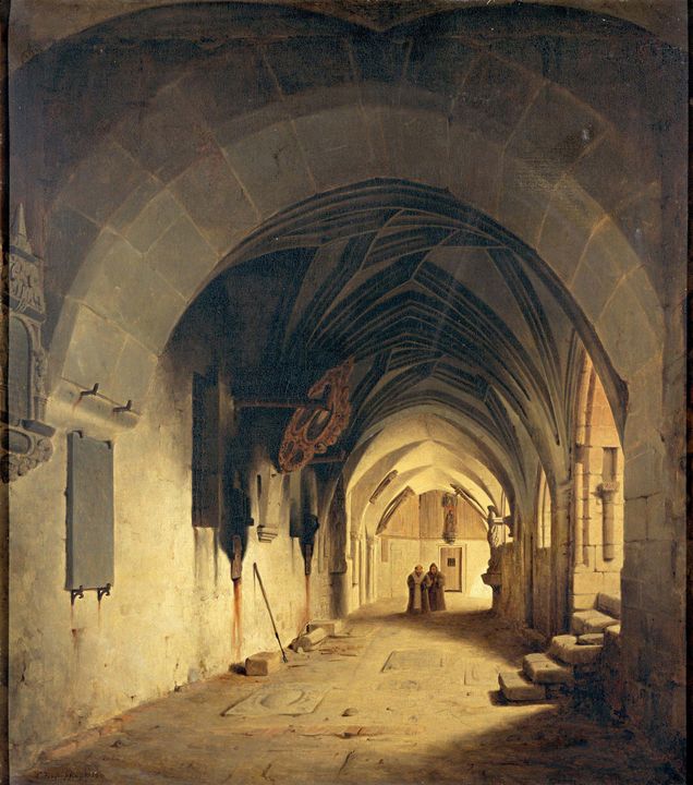Carl Hasenpflug~Cloister at the cath - Old master image