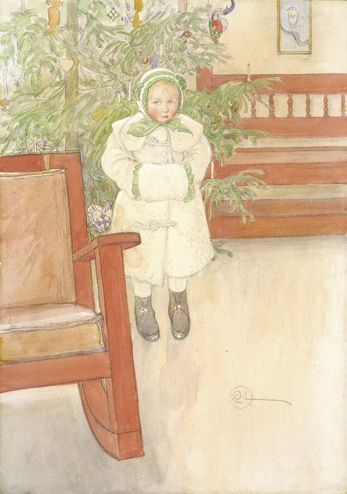 Carl Larsson~Girl and rocking chair - Old master image