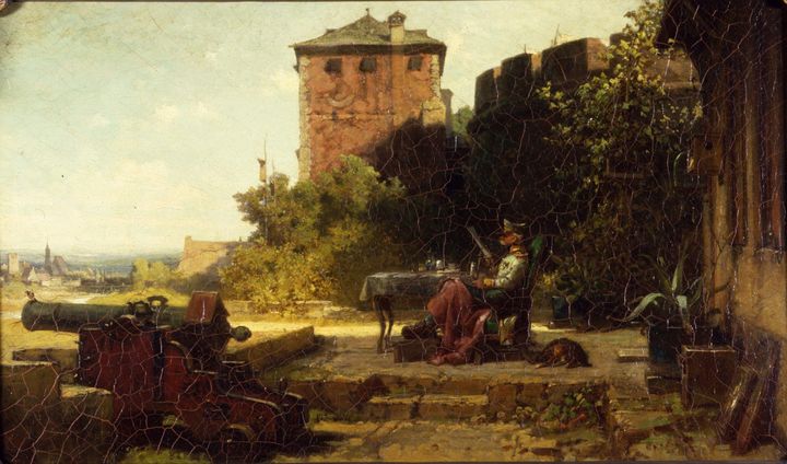 Carl Spitzweg~The Old Fortress Comma - Old master image