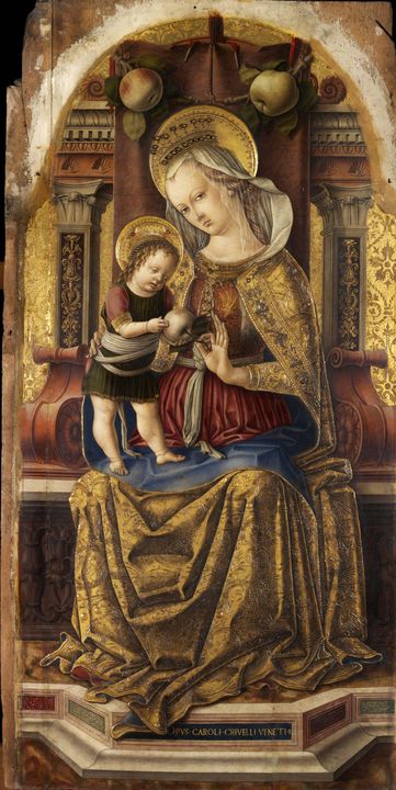 Carlo Crivelli~Madonna and Child Ent - Old master image
