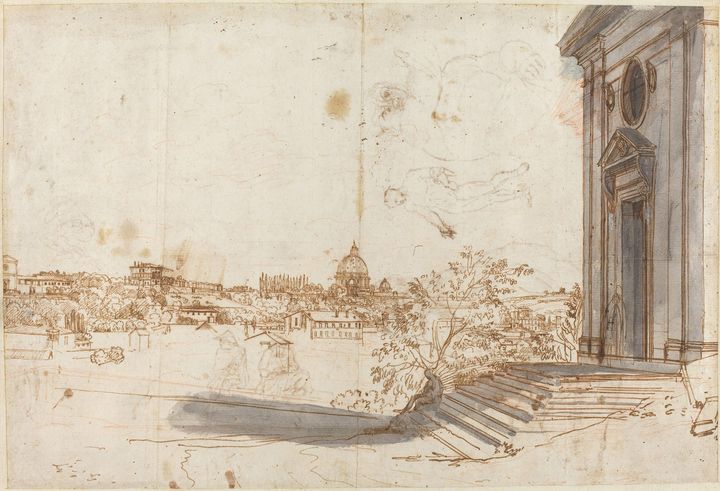 Caspar van Wittel~A View of Rome fro - Old master image