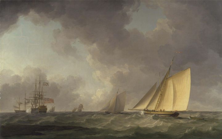 Charles Brooking~Cutter Close Hauled - Old master image