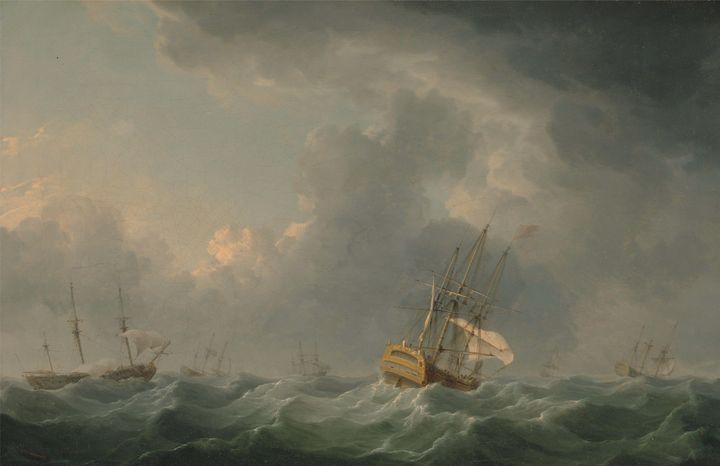 Charles Brooking~English Ships Runni - Old master image
