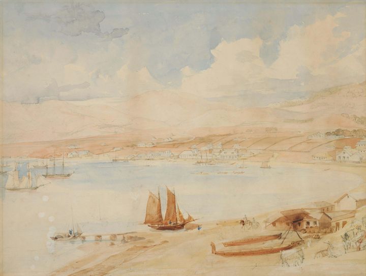 Charles Heaphy~Wellington Harbour, N - Old master image