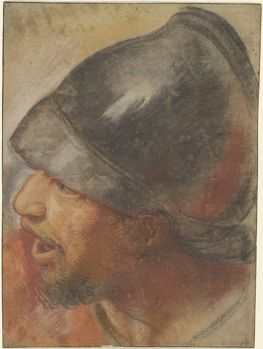 Charles Le Brun~Head of a Macedonian - Old master image
