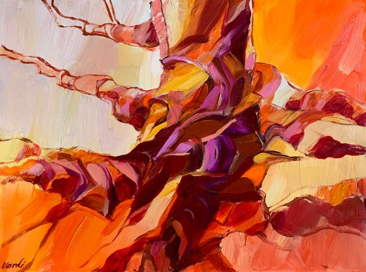 Ruby Tree - Olga Verdi - Paintings & Prints, Flowers, Plants, & Trees ...