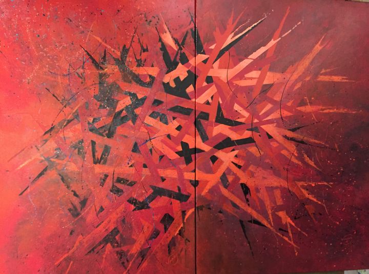 Trees of fire Art gallery Dave vandy Paintings & Prints, Abstract, Movement ArtPal