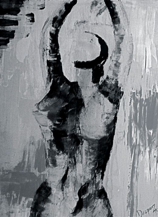 “Quiet Witness” - Desi - Paintings & Prints, Abstract, Figurative - ArtPal
