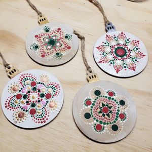 Hand painted 4 pc. Ornament set