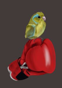 Boxing Glove and the bird.