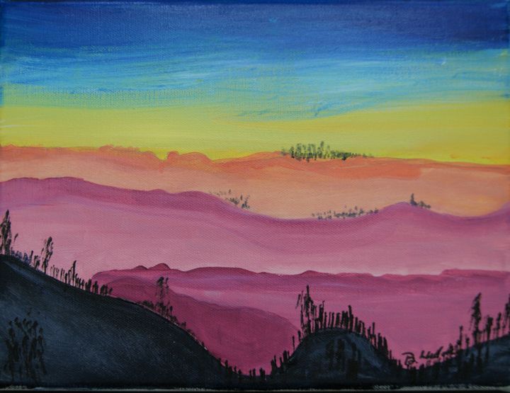 Mountain Sunset - Homemade Arts by Bill Ludwig
