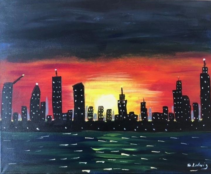 Skyline Sunrise--SOLD - Homemade Arts by Bill Ludwig