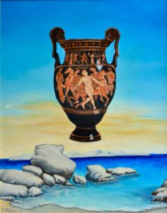 Ancient Amphora Over a Seascape - P.Stefanou Art Creations