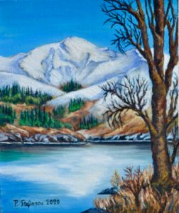 Snowy Mountain by the Sea - P.Stefanou Art Creations
